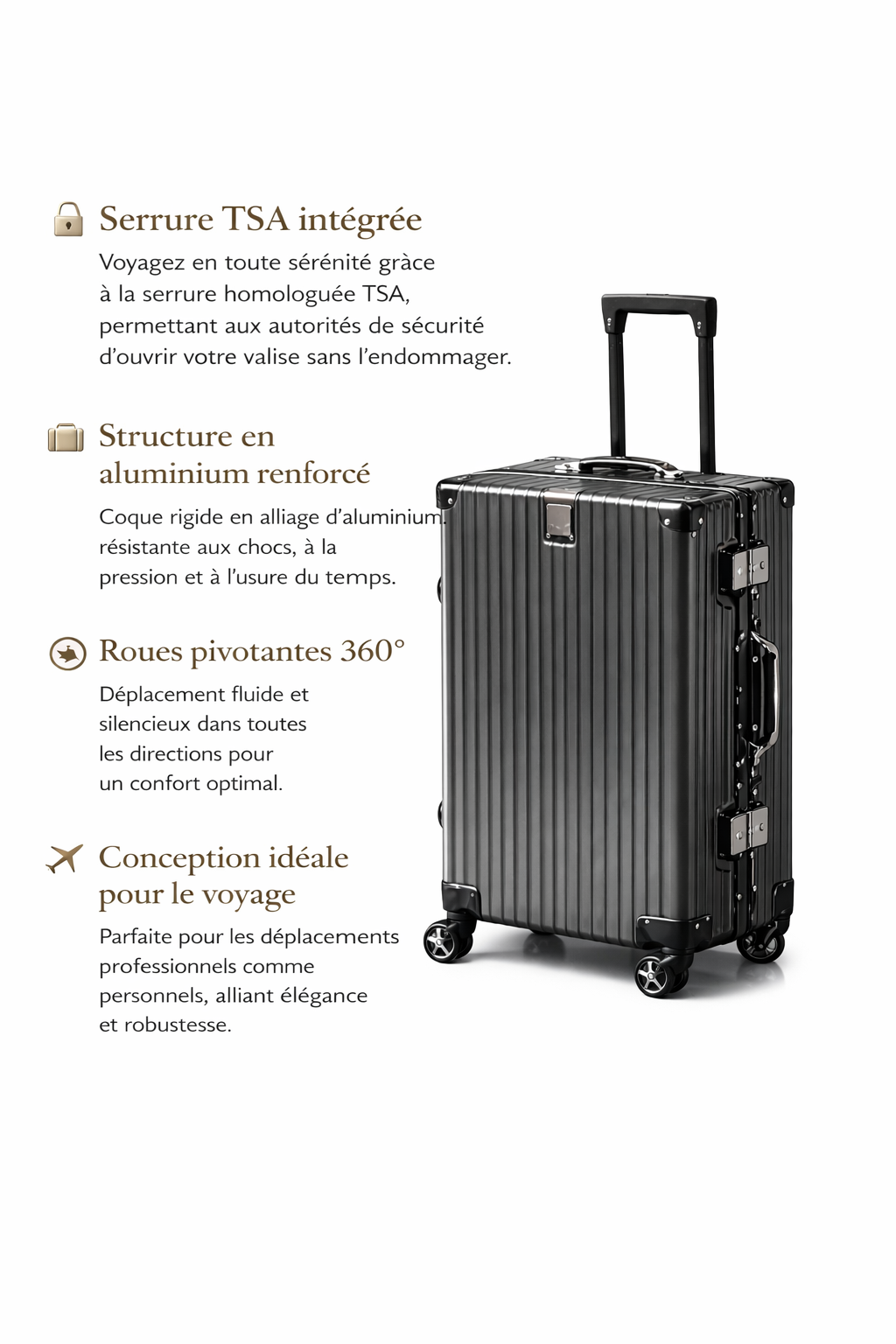 VALORIUM moyenne valise 66,5cm en Aluminium